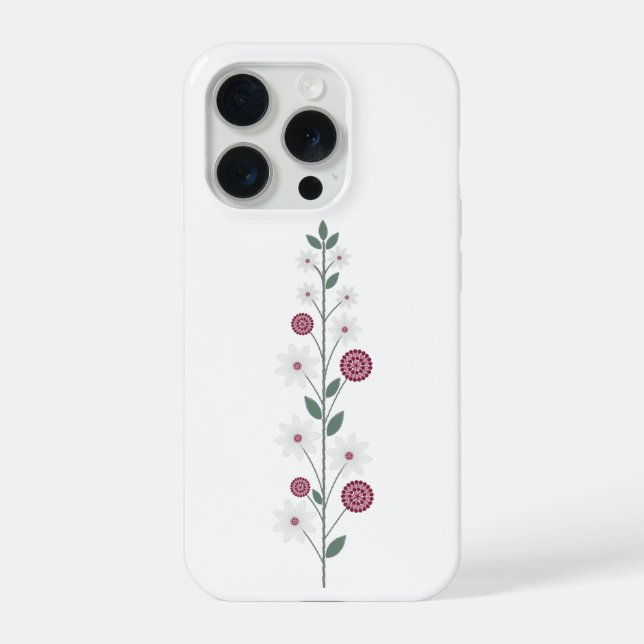 Coque iPhone Tige Florale Élégante (Verso)