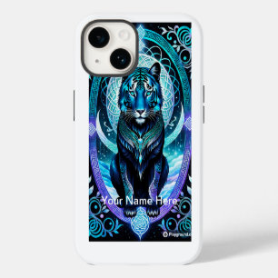 Coque Pour iPhone 14 Tigre brillant néon mystique et éthéré