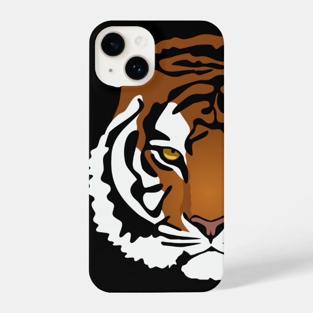 Coque iPhone Tigre, chat sauvage sur noir (Verso)