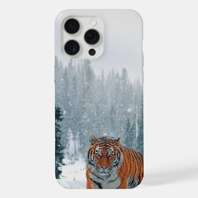 Coque iPhone tigre dans la neige (Verso)