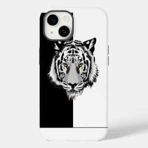 Coque Pour iPhone 14 Tigre Noir Blanc