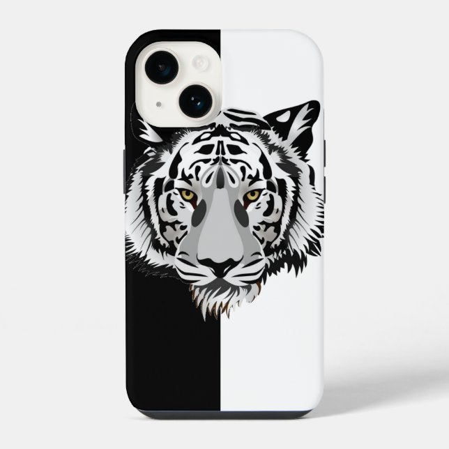 Coque iPhone Tigre Noir Blanc  (Verso)