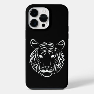 Coque Pour Pour iPhone 14 Pro Max Tigre tribal noir et blanc