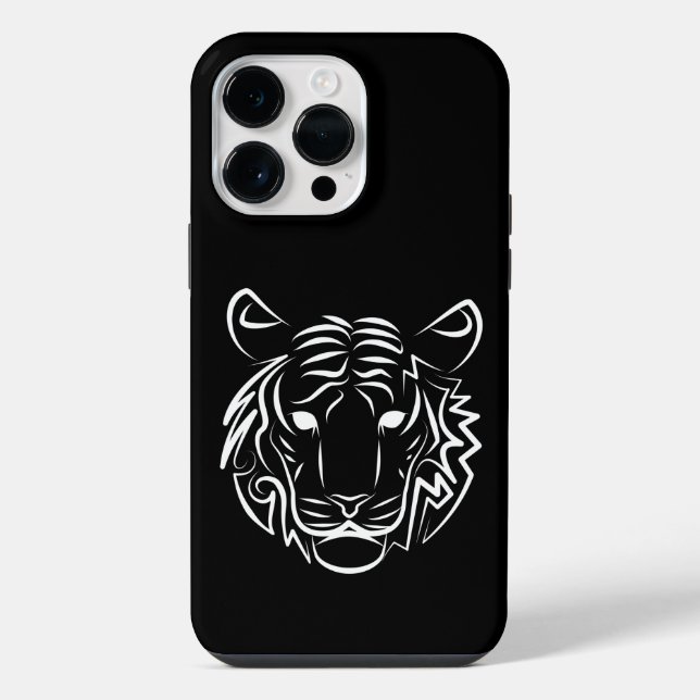 Coque iPhone Tigre tribal noir et blanc (Verso)