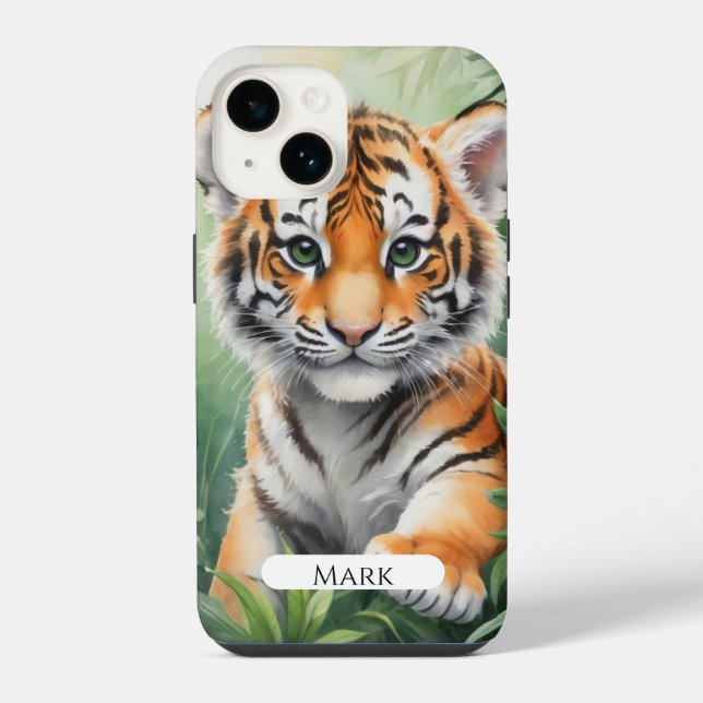 Coque iPhone Tigreau dans les bois (Verso)