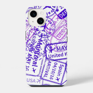 Coque Pour iPhone 14 Timbres en caoutchouc pour visa de voyage