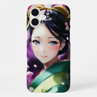 Coque iPhone 16 Plus Timeless Beauty – Elegant Japanese Portrait Phone 