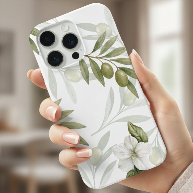 Coque iPhone Timeless Sage Olive Aquarelle Chic  (Créateur téléchargé)