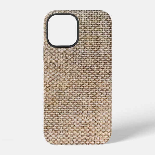 Coque iPhone Tissu arrière - plan marron textile (Verso)