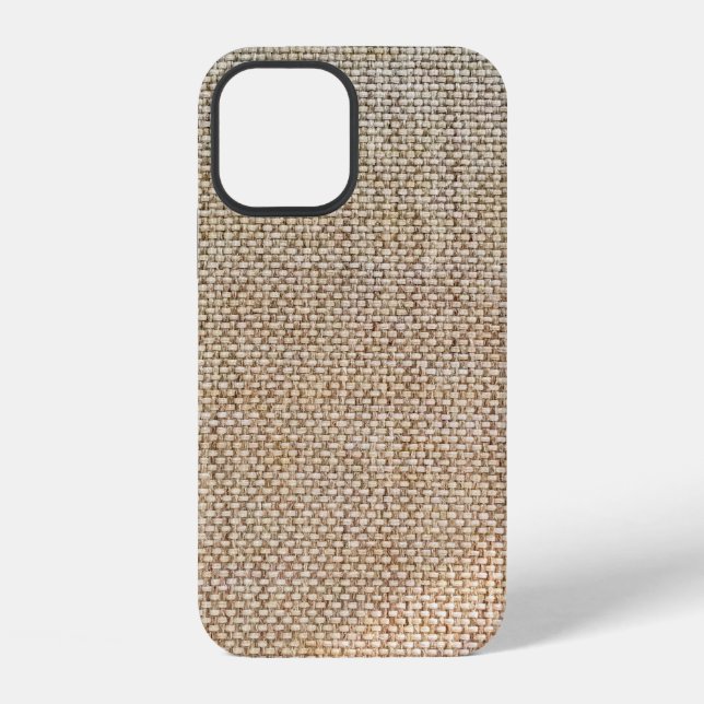 Coque iPhone Tissu de fond marron textile (Verso)