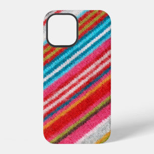 Coque iPhone 12 Tissu de laine rayé. Plus de tissus dans mon port.