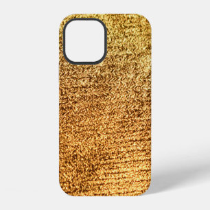 Coque iPhone 12 Tissu doré : fond macro glamour.