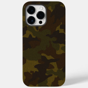Coque Pour Pour iPhone 14 Pro Max Tissu Faux Brun & Vert Camo Fond Militaire