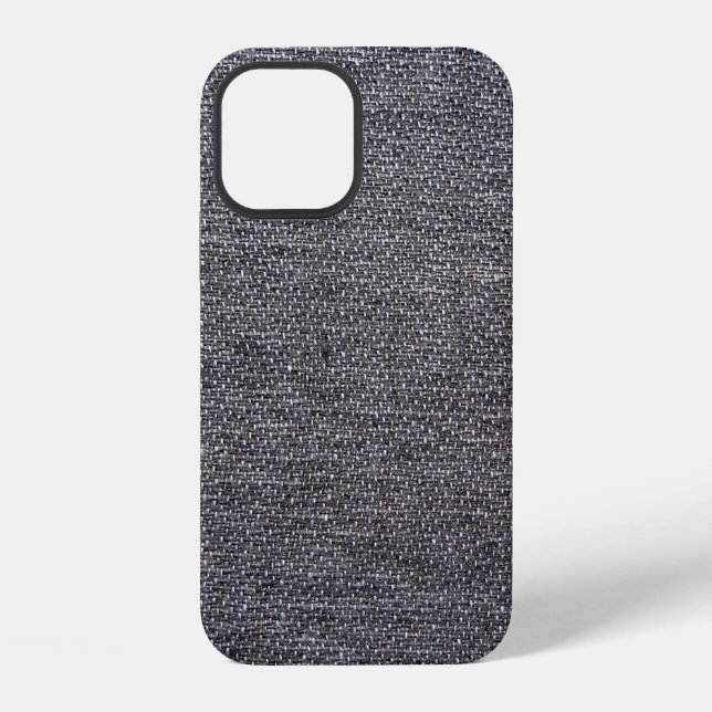 Coque iPhone tissu gris noir (Verso)