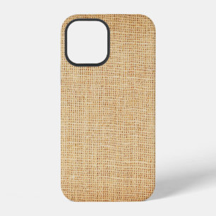 Coque iPhone 12 Tissu naturel, arrière - plan texturé.