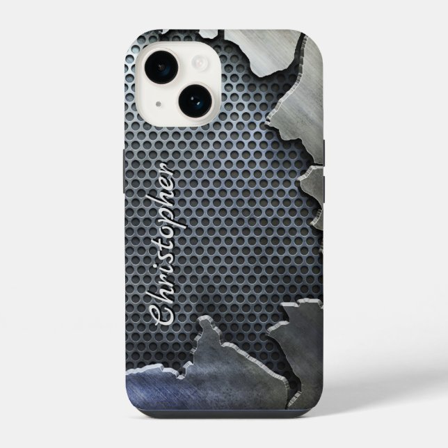 Coque iPhone Titane Argent Acier inoxydable Imprimer iphone 15 (Verso)