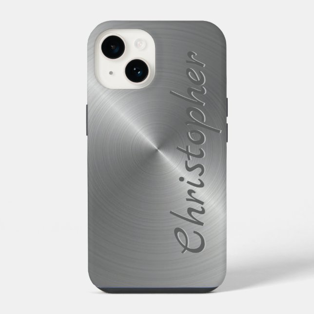 Coque iPhone Titane Argent Acier Inoxydable Métallisé (Verso)