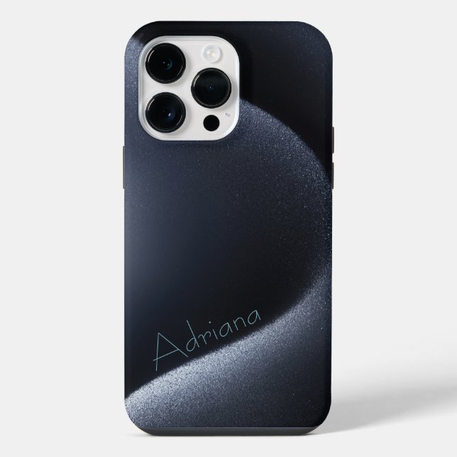 Coque iPhone Titane Argent bleu Impression en acier inoxydable (Verso)