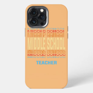 Etui iPhone 13 Pro Max Titre d'emploi Enseignant Collège Vintage