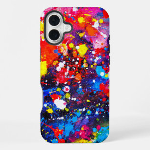 Coque iPhone 16 Plus Toile artistique aux éclaboussures de peinture col