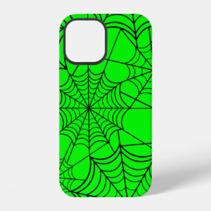 Coque iPhone 12 toile d'araignée vert acide Halloween