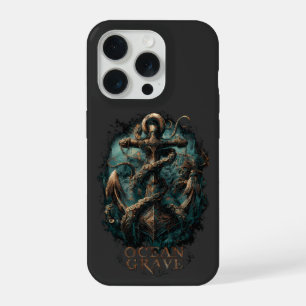 Coque iPhone 15 Pro Tombe océanique Kraken Ancre Fantastique sombre
