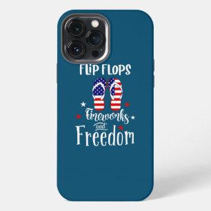 Etui iPhone 13 Pro Max Tongs Feux D'Artifice Et Liberté 4 Juillet