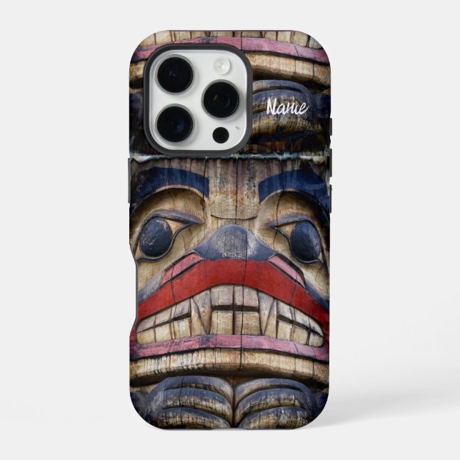 Coque iPhone Tonnerre à visage totem (Verso)
