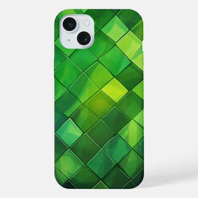 COQUE iPhone TONS DE CARRELAGE DIAGNONAL VERT ET OR IRLANDAIS (Verso)