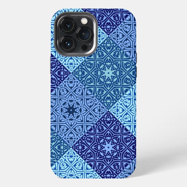 Coque iPhone Tons de motif bleu Coque-coque iphone Mate (Verso)