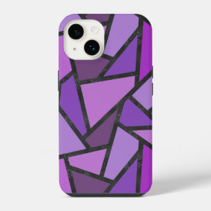 Coque Pour iPhone 14 Tons de vitrail violet motif