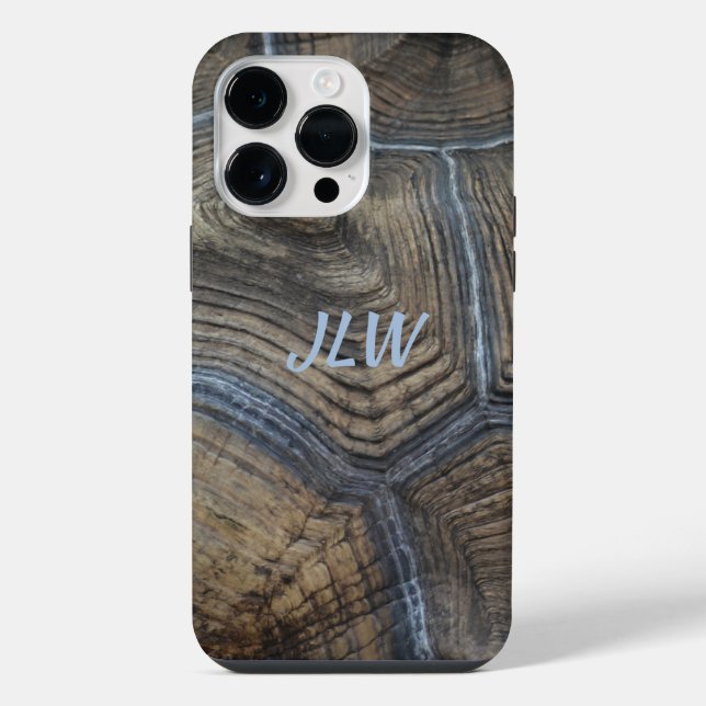 Coque iPhone Tortoiseshell faux naturel avec Initiales Classy (Verso)
