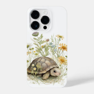 Coque Pour iPhone 14 Plus Tortue adorable en Fleur sauvage