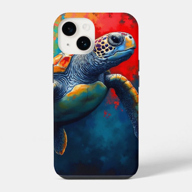 Coque iPhone Tortue de mer en haute mer (Verso)