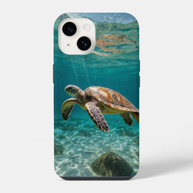 Coque iPhone Tortue de mer gracieuse (Verso)