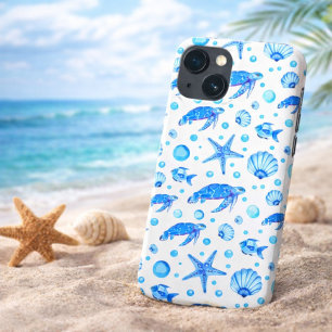 Etui iPhone 13 Tortues de mer et coquillages - Design inspiré de