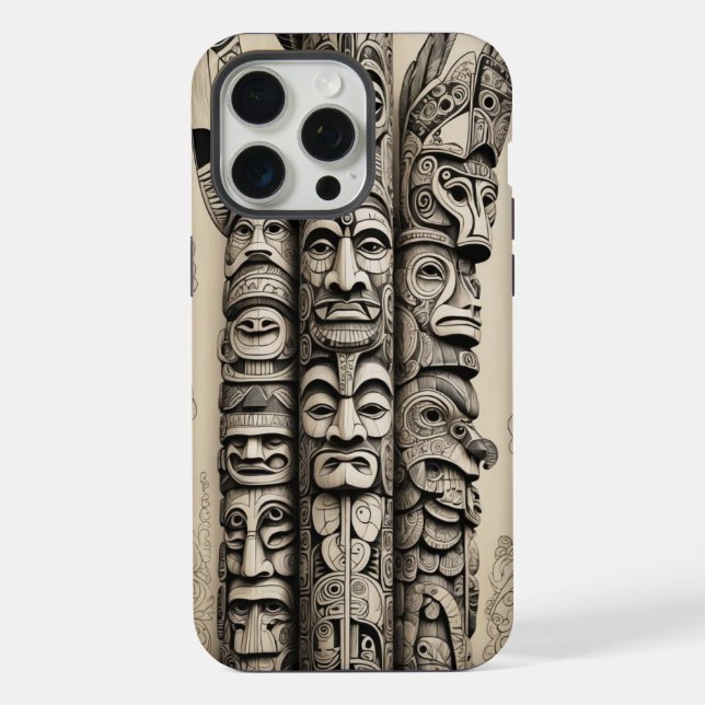 Coque iPhone Totem de l'os de téléphone (Verso)