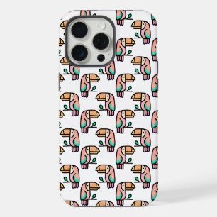 Coque iPhone 15 Pro Max toucan oiseau de la jungle pastel arc-en-ciel moti