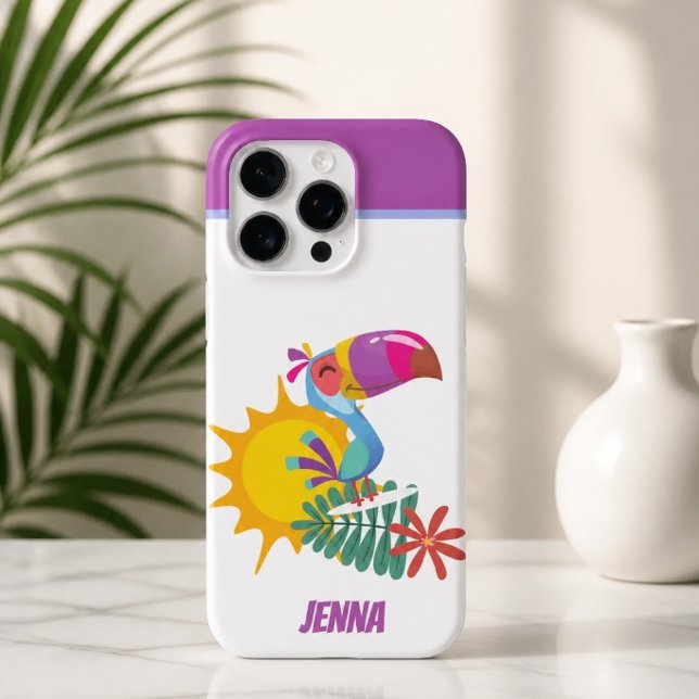 Coque iPhone Toucan Tropical Personnalisé (Créateur téléchargé)