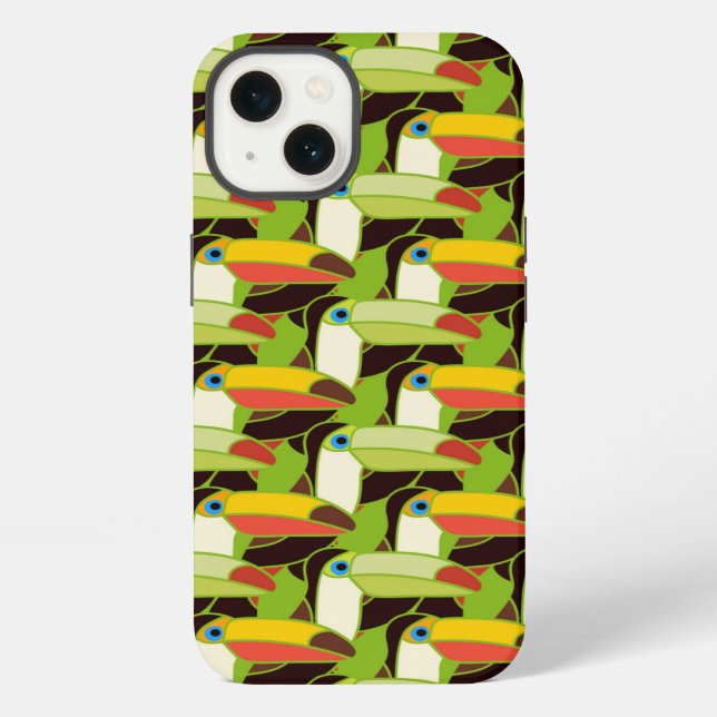 Coque iPhone Toucans Colorés (Verso)