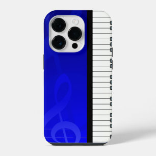 Coque Pour iPhone 14 Plus Touches de piano à effet bleu notes musicales