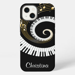 Etui iPhone 13 Touches de piano personnalisables et notes de musi