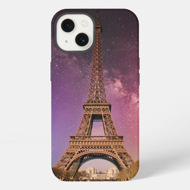 Coque iPhone Tour Eiffel la nuit (Verso)