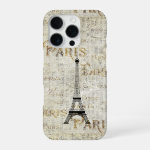 Coque iPhone 16 Pro Tour Eiffel Paris Design Vintage Carte postale