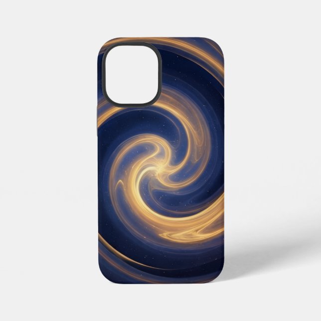 Coque iPhone Tourbillon Cosmique de Lumière Dorée (Verso)