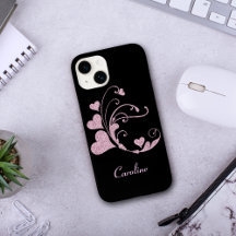 Tourbillon de cœur rose Faux Paillettes