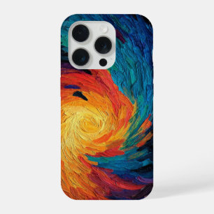 Coque iPhone 15 Pro Tourbillon d'huile abstraite vibrant inspiré de Va