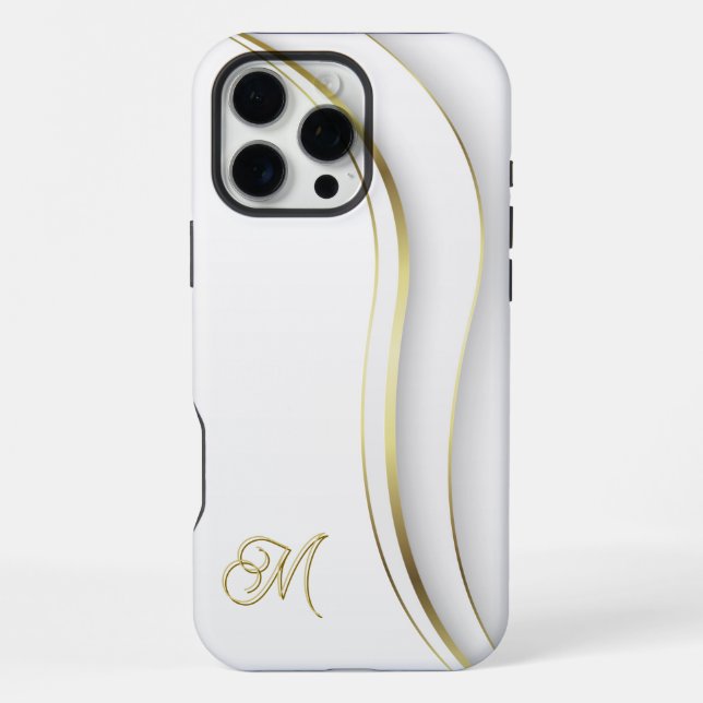 Coque iPhone Tourbillon Doré Monogrammé  (Verso)