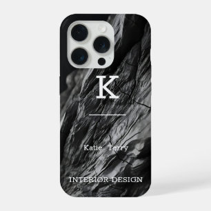 Coque iPhone 15 Pro Tourbillon Liquide Motif Abstrait en Noir et Blanc