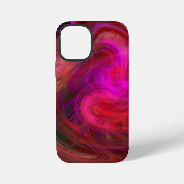 Coque iPhone TOURBILLON LUMINEUX / Abstrait Rose Fuchsia Rouge  (Verso)